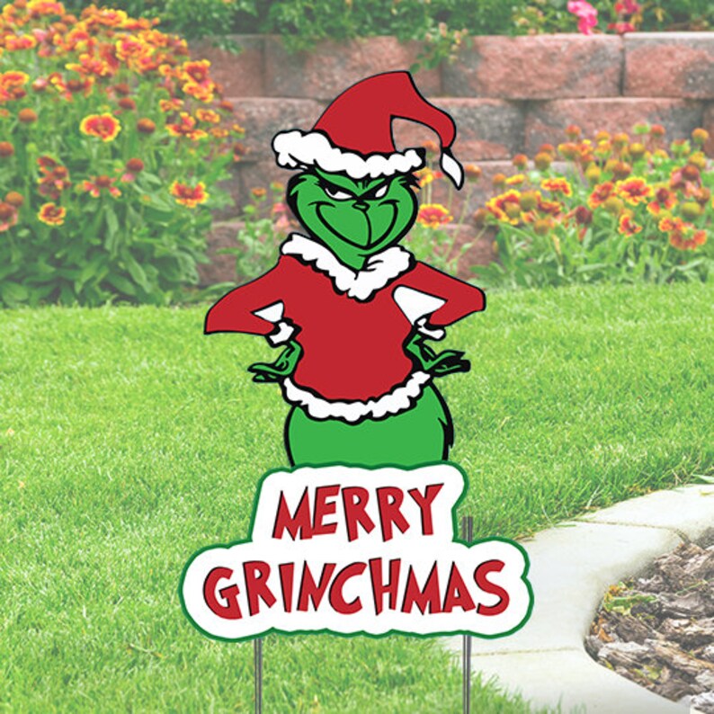 Christmas Grinch Lawn Signs