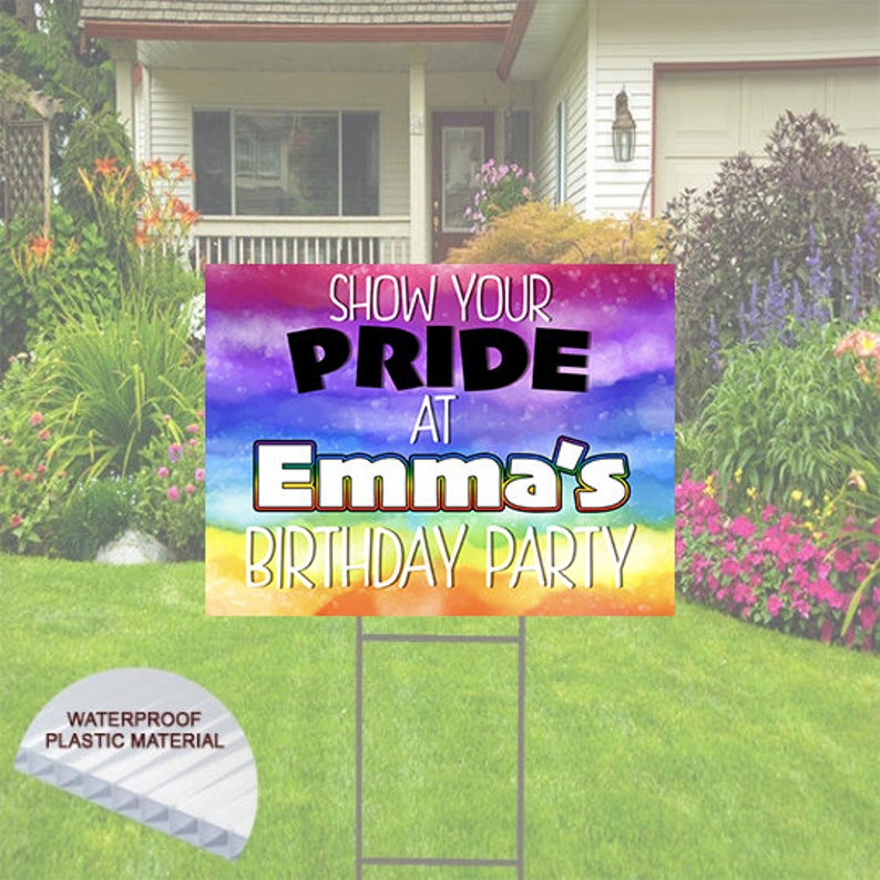 Happy Birthday Yard Sign- Pride Theme LGBT Theme