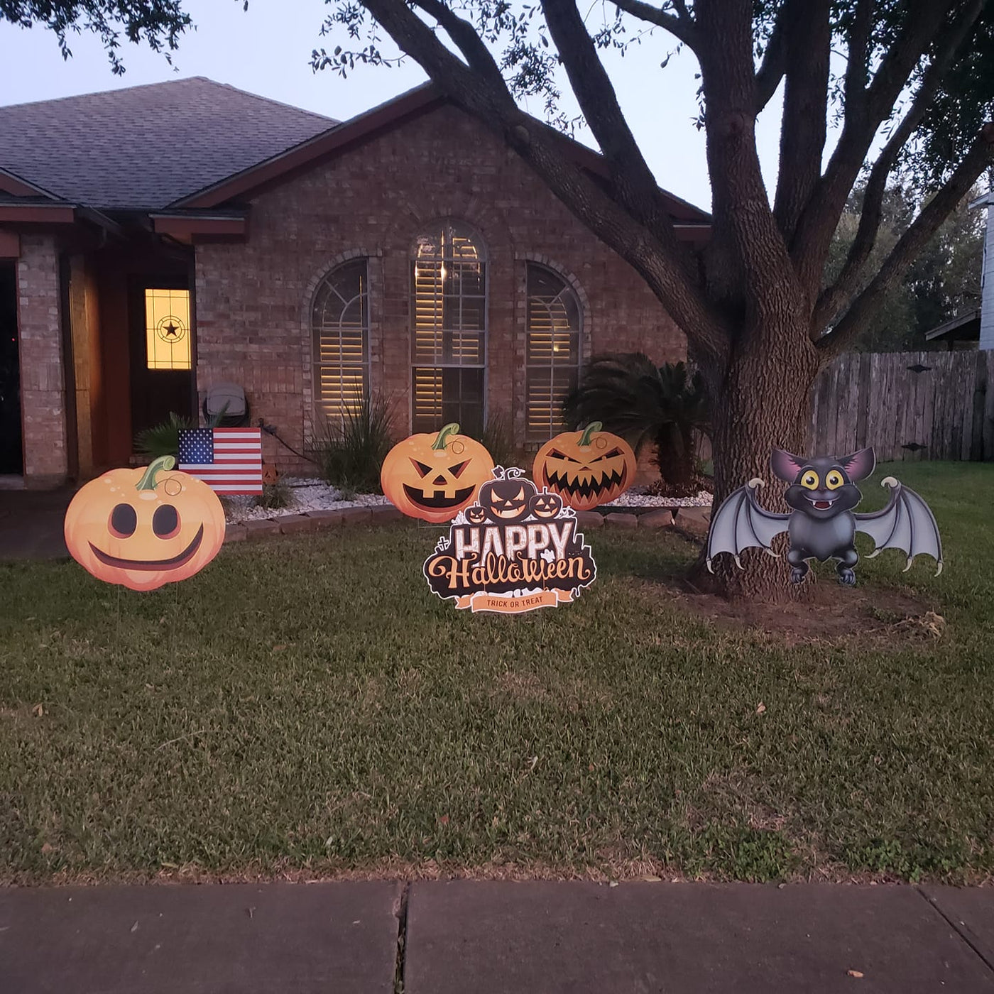 5 Halloween Yard Art Signs decorations.  Jack-O-Lanterns, Cutouts,