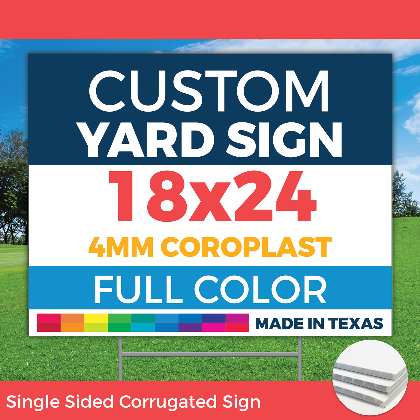 24"x18" Corplast Sign with H-Stake - Qty 10 - Yard Signs