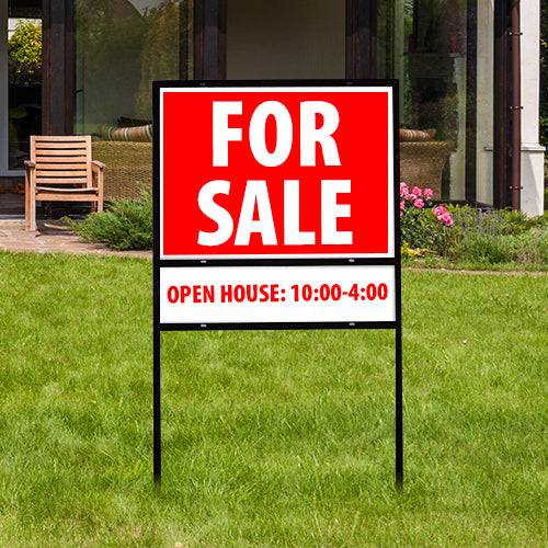 Real Estate Sign with Sign Holder 24"x18" Double Sided