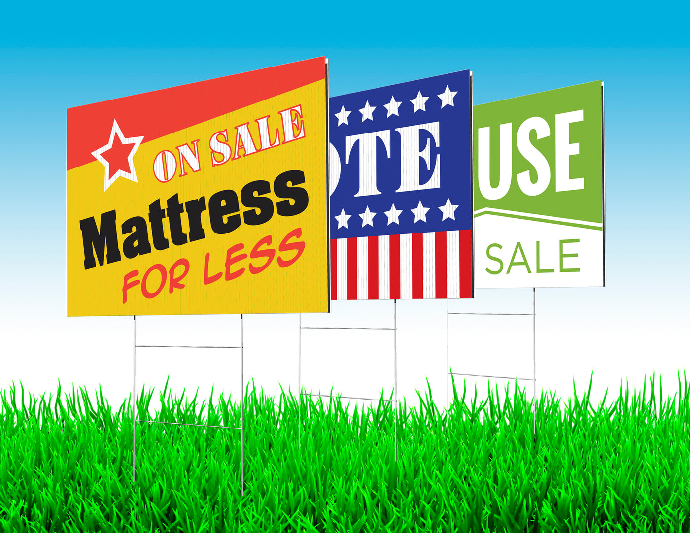 24"x 36" Corplast Yard Signs QTY: 10 - Stakes Included