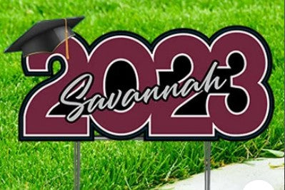 2023 Yard Sign Custom cut-out Graduation with Name, 32''x16'' Coroplast Sign, Pick your Colors!, Red, Blue, Green, White