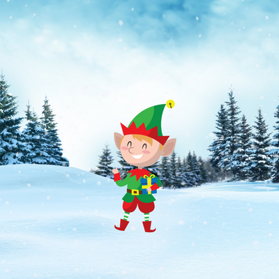 Christmas ELF  Yard Decoration, Style E, Includes Stake