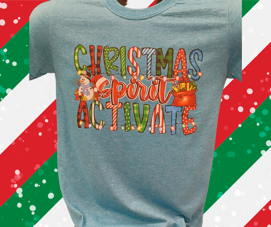 Cute Christmas Spirit Activate T-Shirt. Christmas Shirt