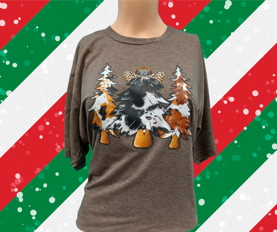 Adorable Cow Christmas Tree T-Shirt