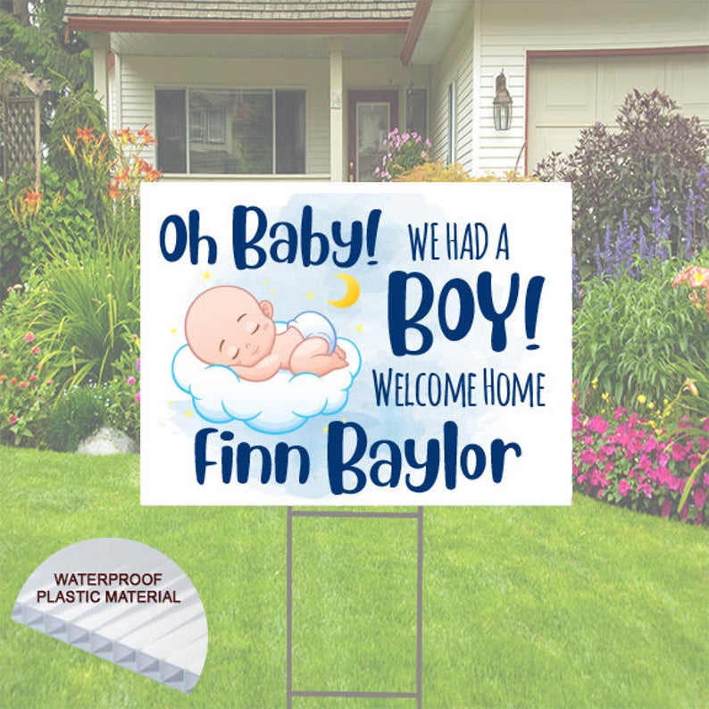Baby Announcement Yard Sign for Boy