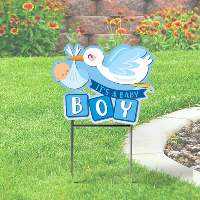 It's A Baby (boy or girl) Stork yard sign