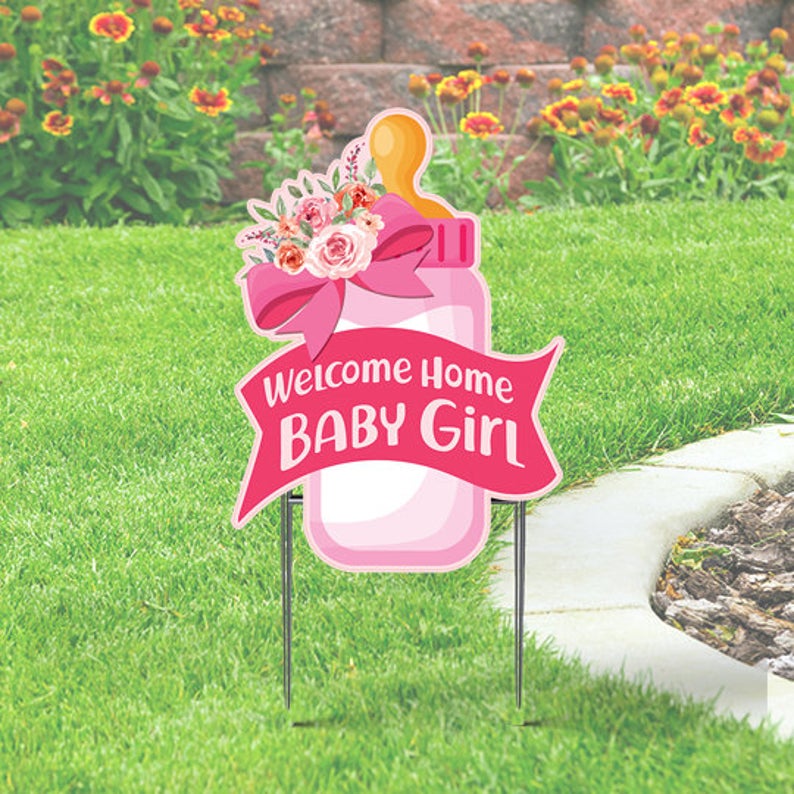 Welcome Home Baby Girl  Yard Sign. New Born Yard Sign.
