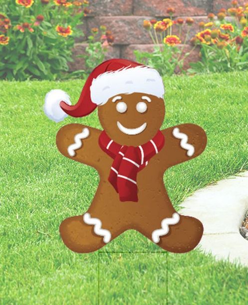 Gingerbread Cut-out Yard Sign - Christmas Yard Signs
