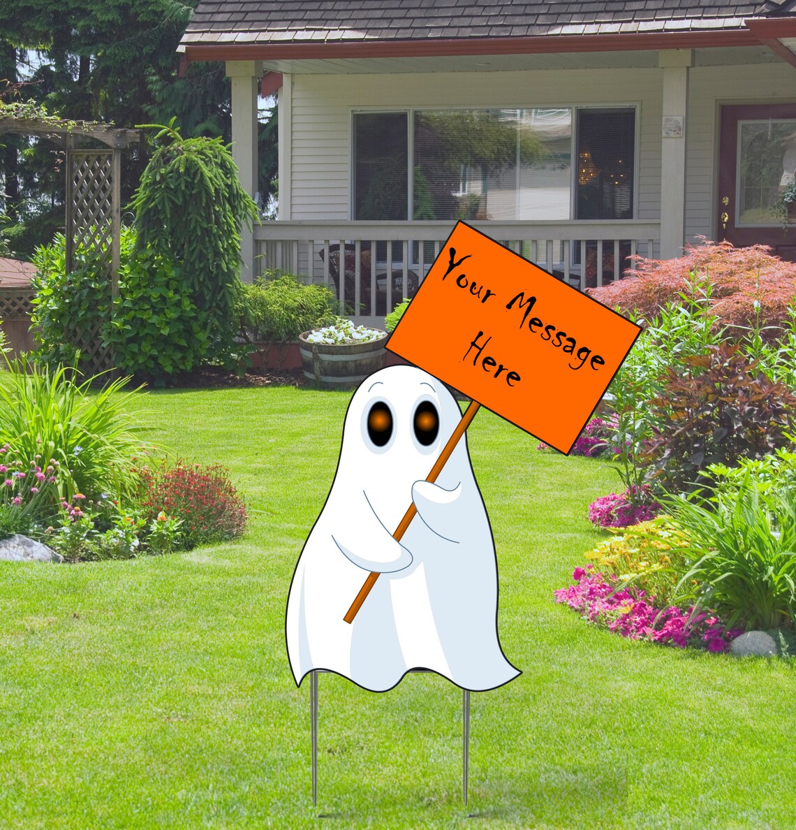Cute Halloween Ghost Yard Sign with your message