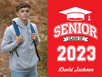 Senior 2023 Graduation Yard Sign with Photo and Name.