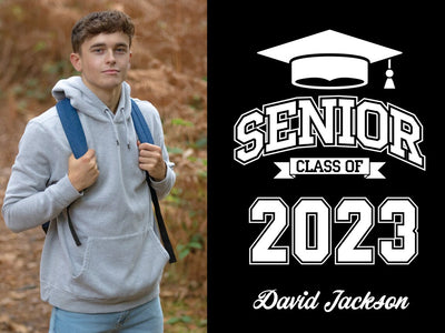 Senior 2023 Graduation Yard Sign with Photo and Name.