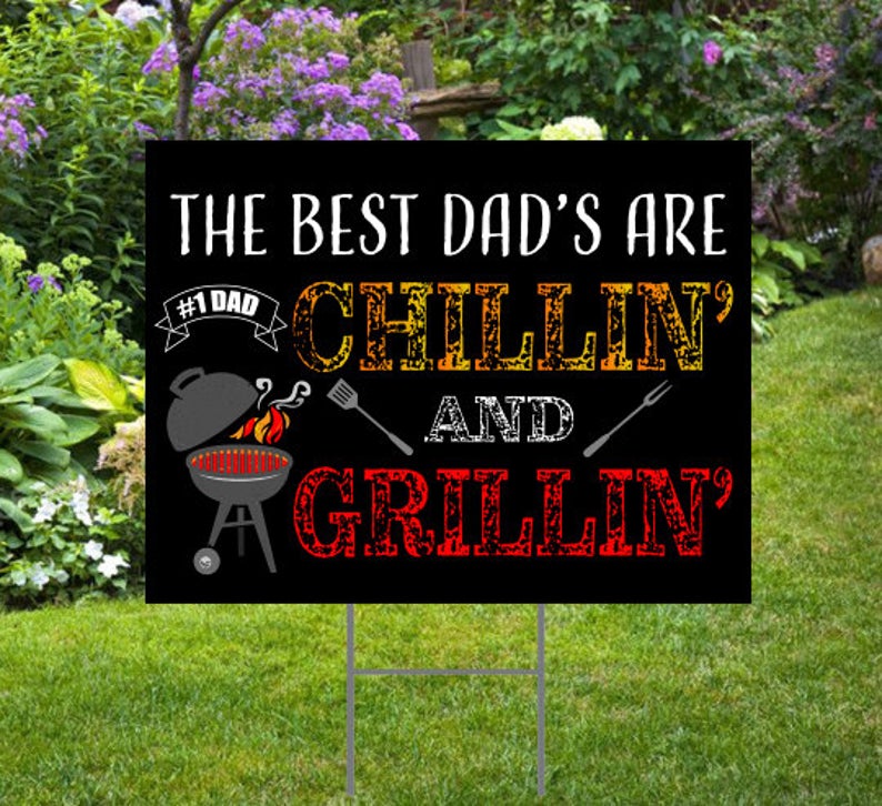 Father's Day Yard Sign, BBQ Style