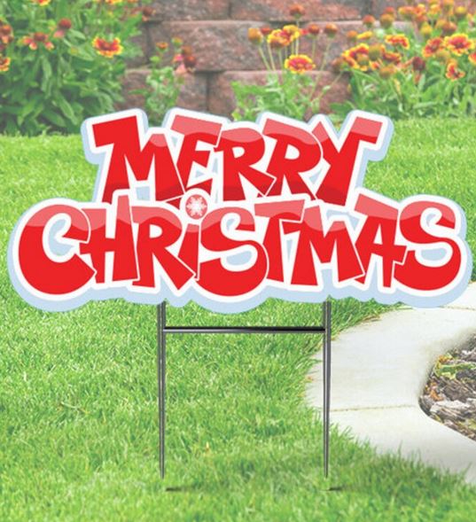 Merry Christmas Yard Sign: Christmas Yard Decoration