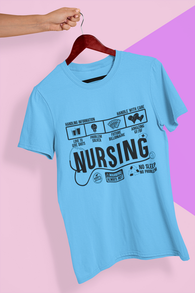 Cute Nurse  T-Shirt Carolina Blue Free Shipping