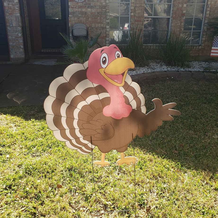 Thanksgiving Turkey Cutout Yard Sign