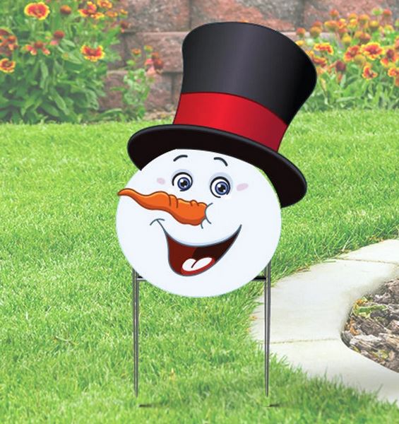 Frosty Snowman Yard Sign. Yard Decoration Christmas
