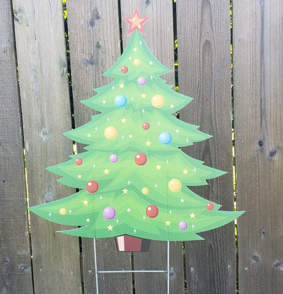 2- Christmas Tree Yard Sign 18"x20" Coroplast