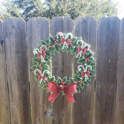 Christmas Wreath outside Decoration on Coroplast